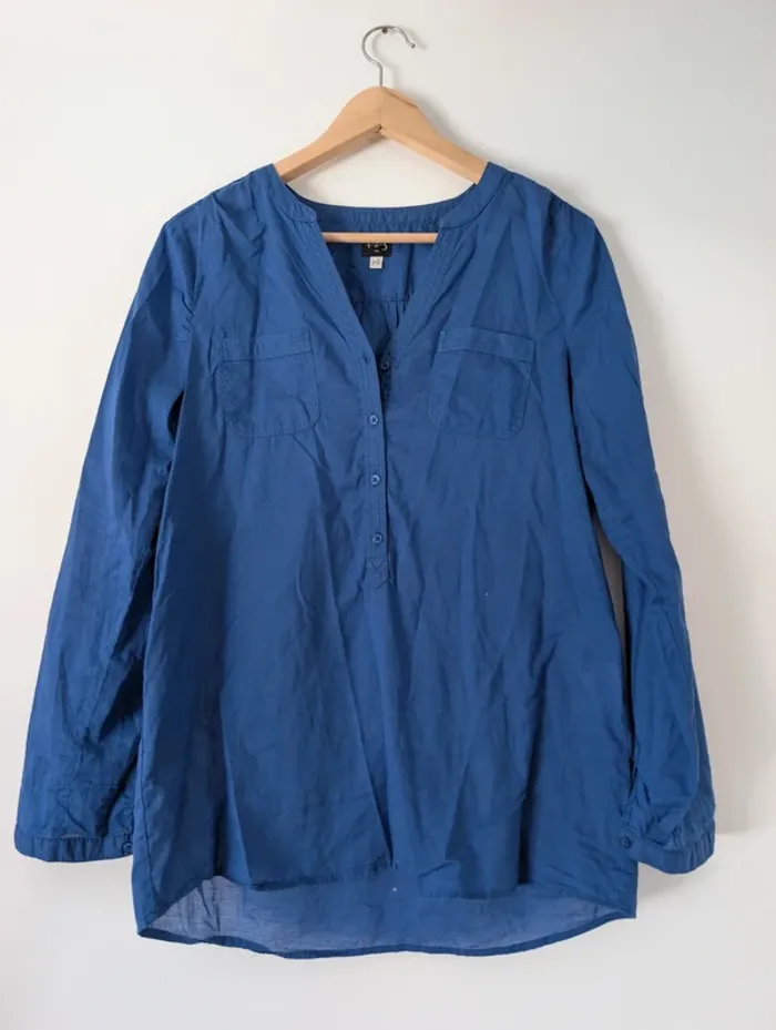 Blouse légère en coton bleu électrique moderne minimaliste 123 taille 40 - photo numéro 5