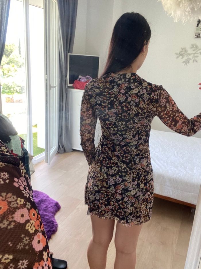 Robe longue manche à fleurs stradivarius - photo numéro 2