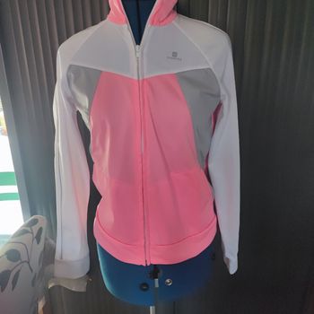 Veste de jogging blanche rose gris Domyos 14 ans xs 34
