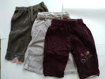 #lot de 3 pantalons velours Obaïbi, Grain de Blé, Tissaia taille 12 mois