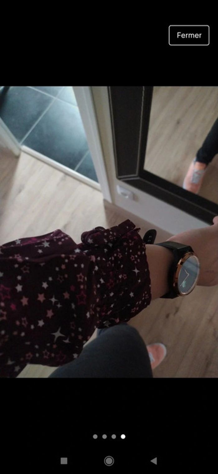 Mignonne petite blouse manches longues bordeaux prune taille 45 étoiles yessica - photo numéro 4