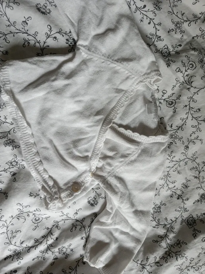 Gilet blanc croisé Okaïdi 60cm - photo numéro 2