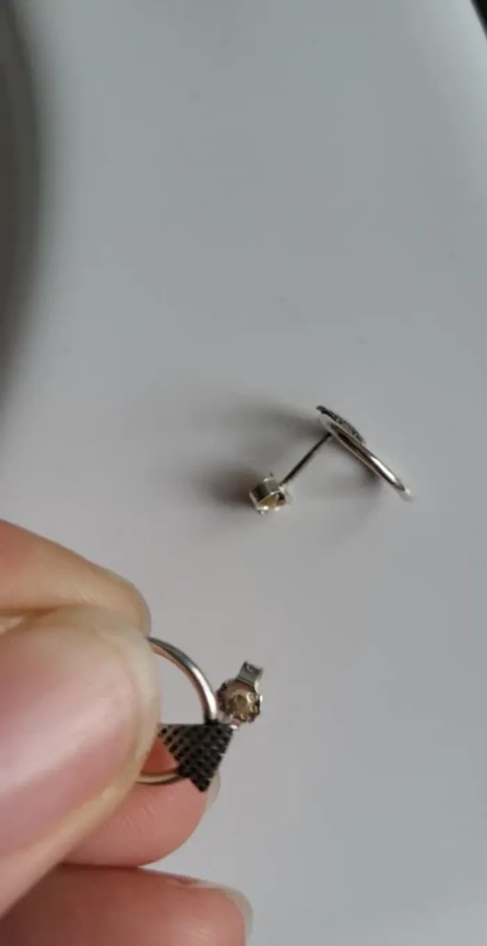 Boucles d'oreille en argent rondes - photo numéro 3