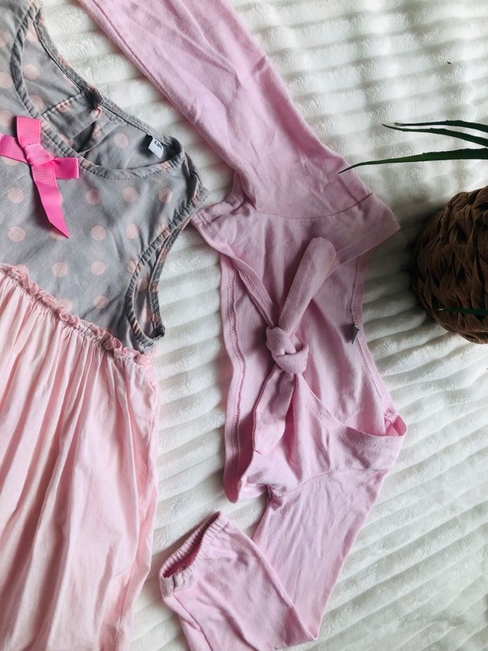 Robe et gilet rose et gris - photo numéro 6