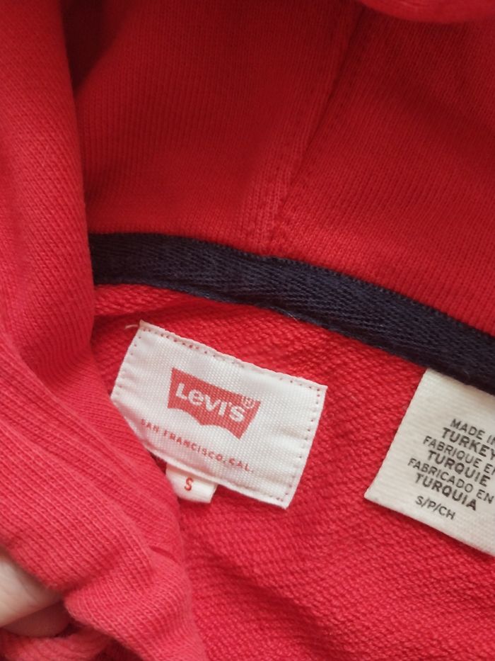 Sweat à capuche Levi’s tricolore rouge bleu blanc – Taille S - photo numéro 3