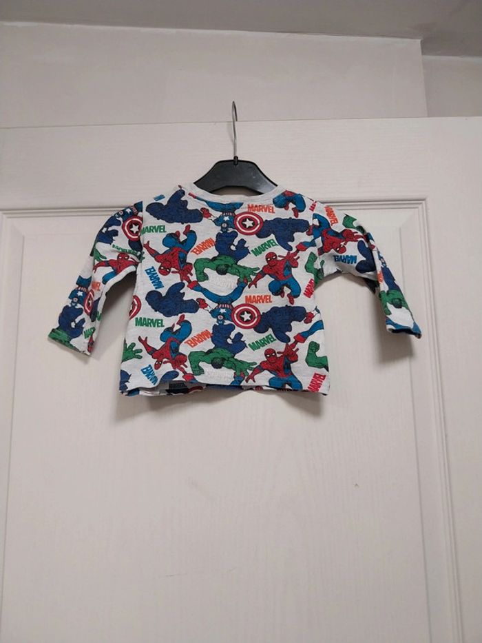 Tee-shirt manche longue 6.9 mois marvel - photo numéro 2