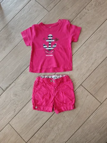 Ensemble rose fushia d'été 2/3 ans