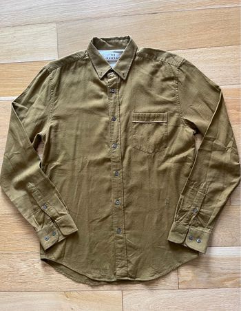 👔 Chemise De Fursac moutarde/marron – Taille M – 100% coton