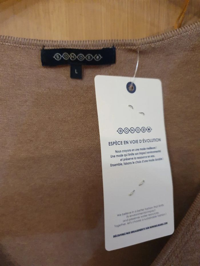 Magnifique robe en laine col en V Bonobo couleur Camel taille L - photo numéro 2