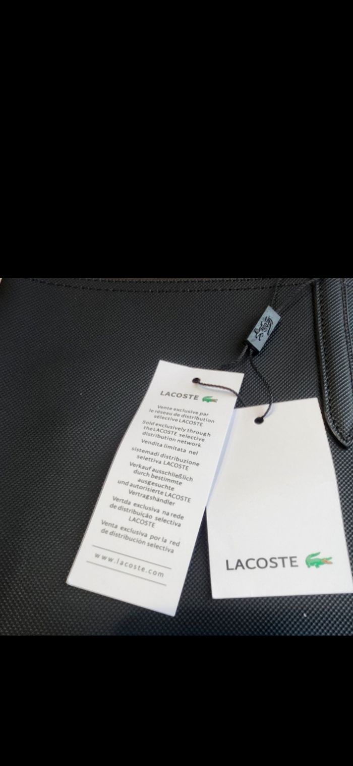 Sac a main noir et fuchsia réversible lacoste - photo numéro 5