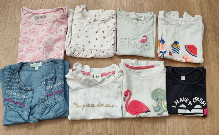 Lot t-shirts manches courtes fille 18 mois