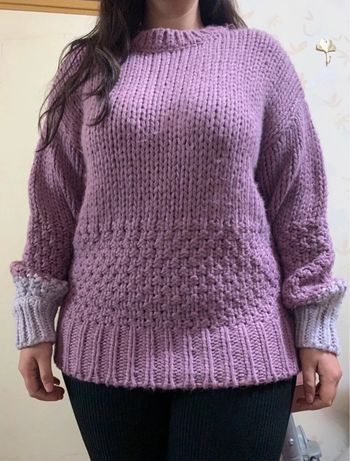 Pull d’hiver bicolore Dusty Mauve