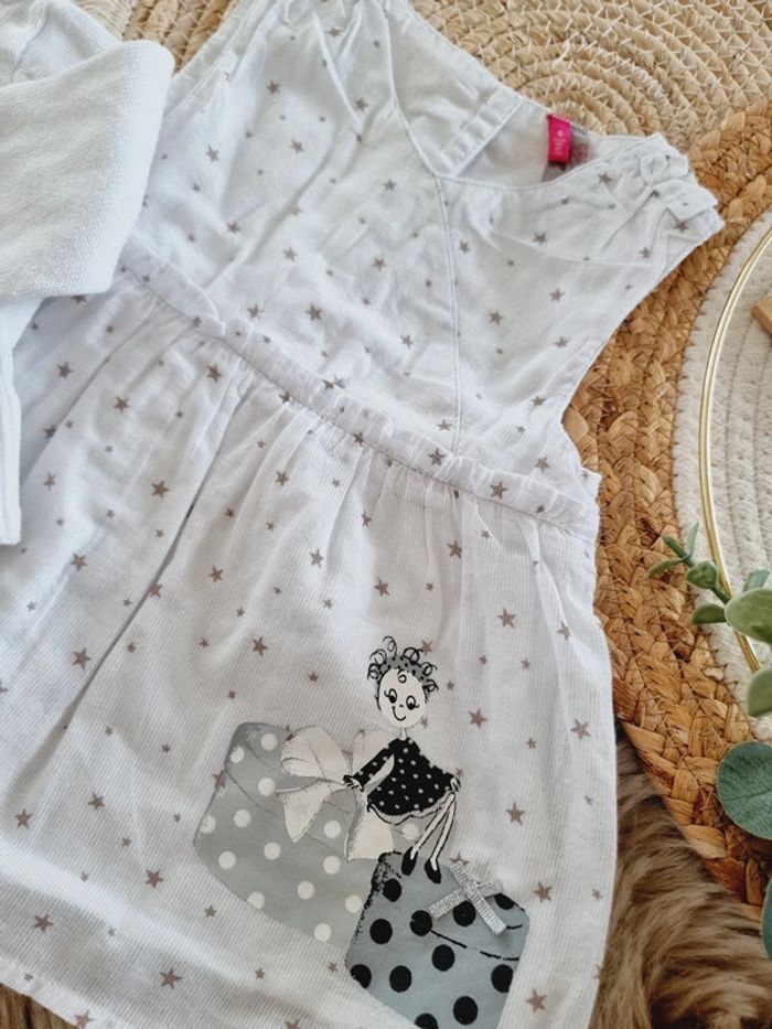 Robe blanche gilet 6 mois bébé fille - photo numéro 3