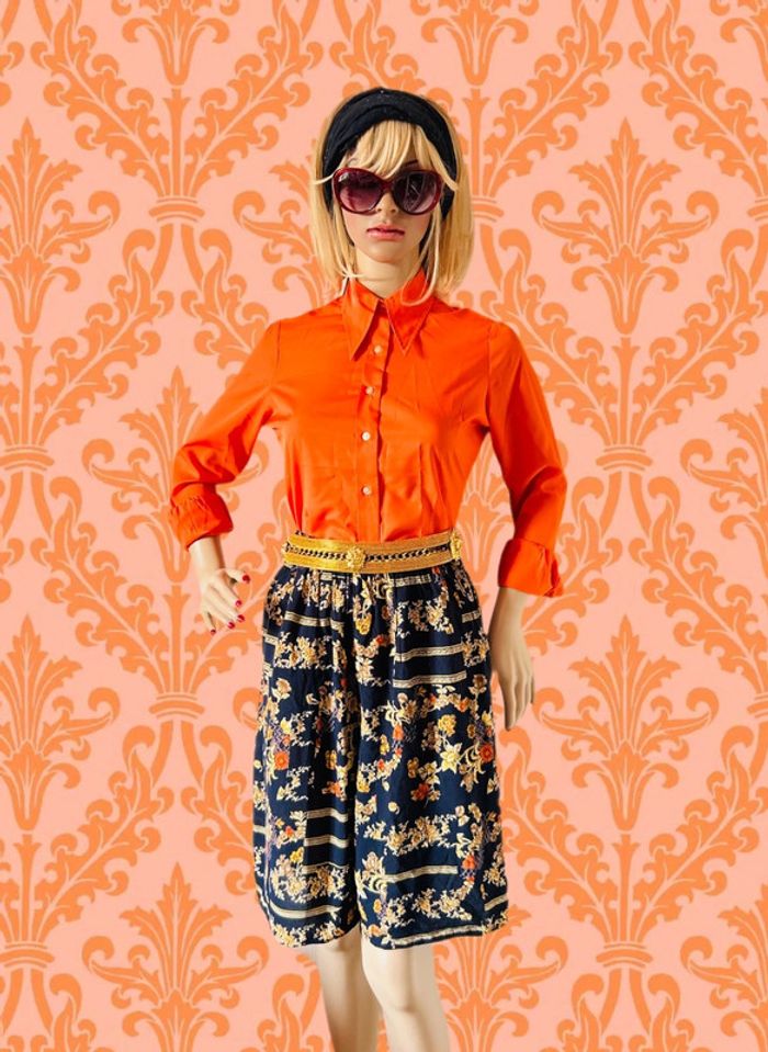 💙Short jupe Vintage 80s Bold Arty Retro Baroque wide-leg shorts🧡