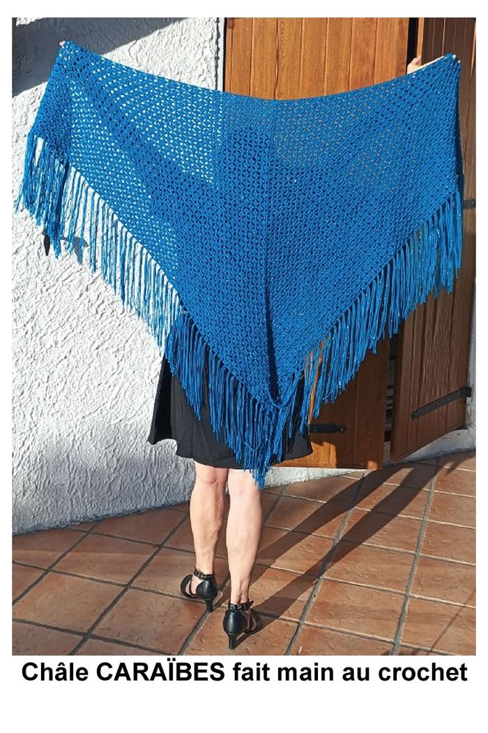 Châle CARAÏBES fait main au crochet