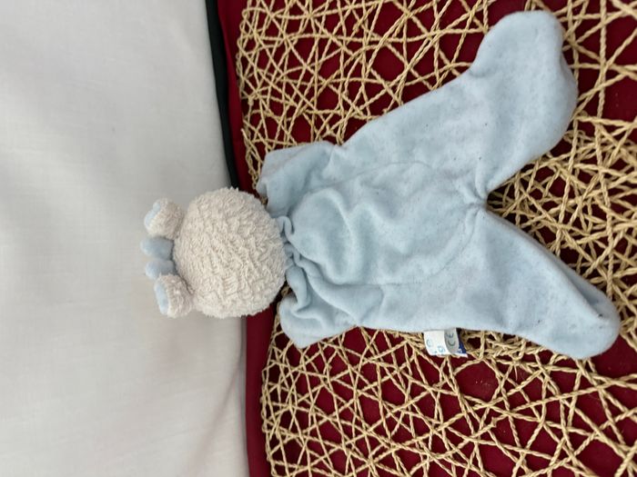 Doudou plat vache girafe bleu blanc SUCRE D'ORGE - photo numéro 3