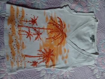 Tee-Shirt blanc motif palmier de NafNaf en S
