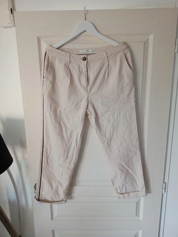 Pantalon beige Promod taille 42 en coton
