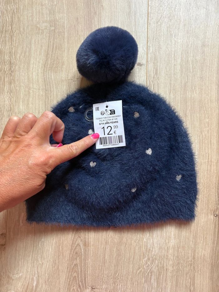 Bonnet fille Okaïdi neuf bleu marine - photo numéro 2