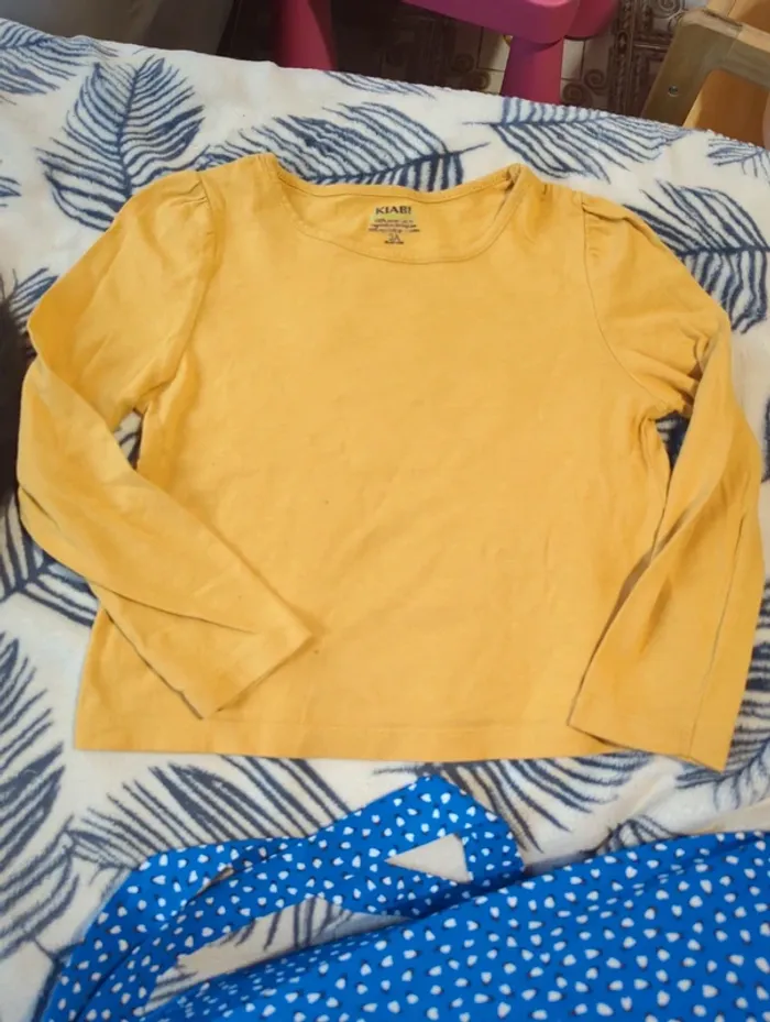 Tee-shirt manches longues moutarde