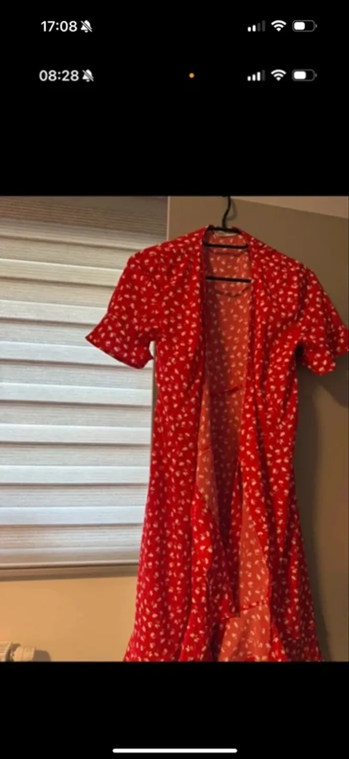 Robe only fleuri rouge taille xs - photo numéro 2