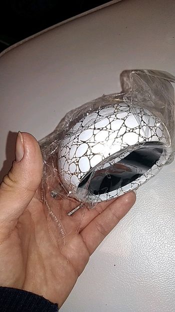 Bracelet manchette blanc et doré fantaisie