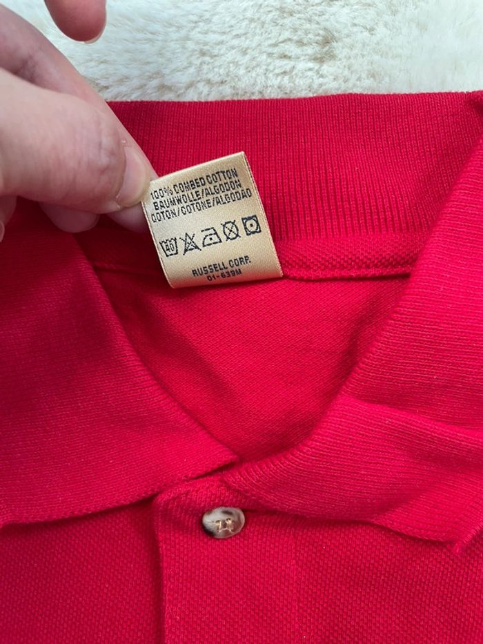 Polo rouge 100% coton taille L jerzees - photo numéro 3