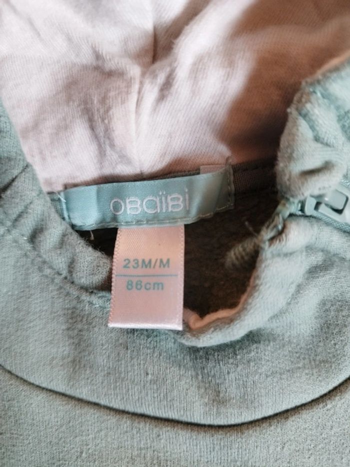 Sweat à capuche obaibi taille 2 ans - photo numéro 2