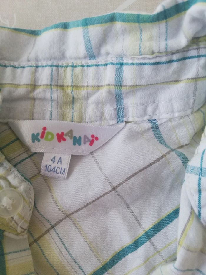 Chemise manches courtes à carreaux 4 ans kidkanai - photo numéro 2