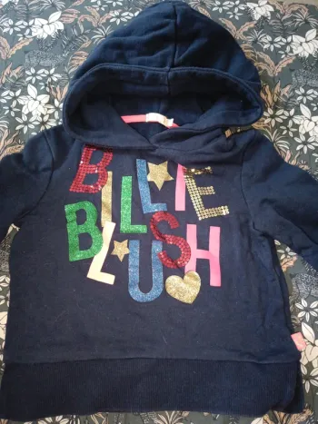 Pull à capuche Billy Blush bleu marine 86cm
