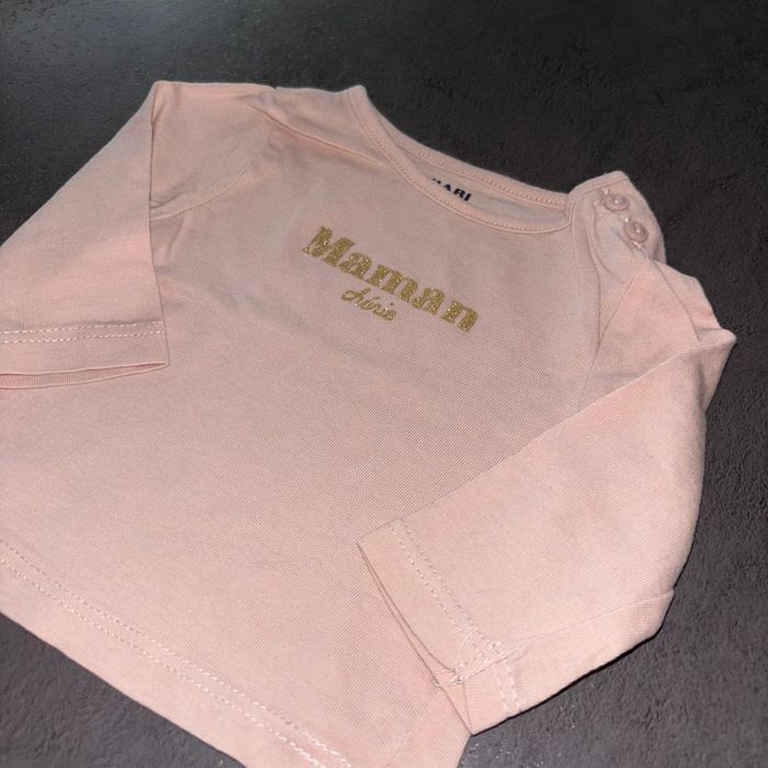 T-shirt rose pale maman Kiabi / 1 mois / Très bon état - photo numéro 2