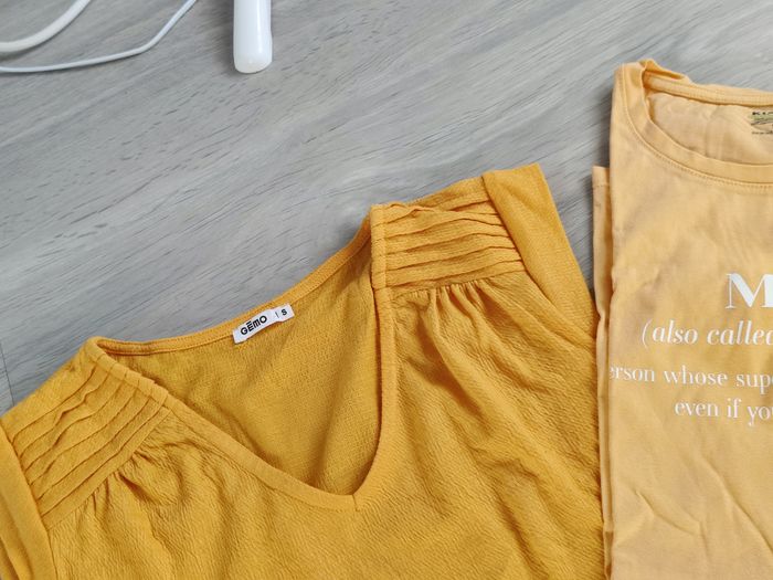 Lot de 4 tee shirt Cache cache Kiabi + kaki et jaune Taille S - photo numéro 4