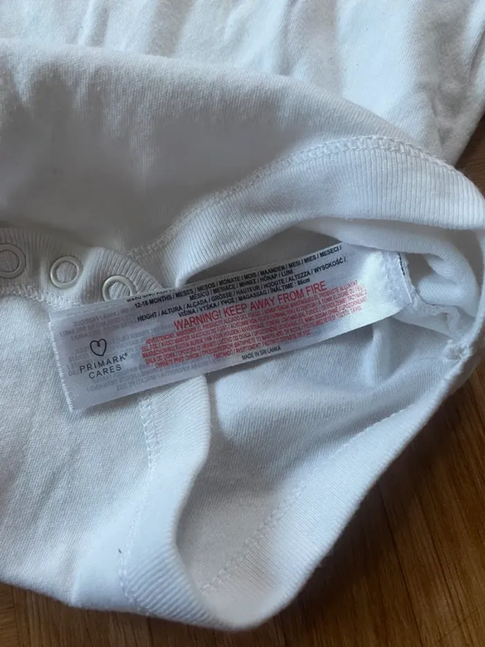 Lot de 2 body à manches courtes blanc taille 12/18 mois Primark - photo numéro 4