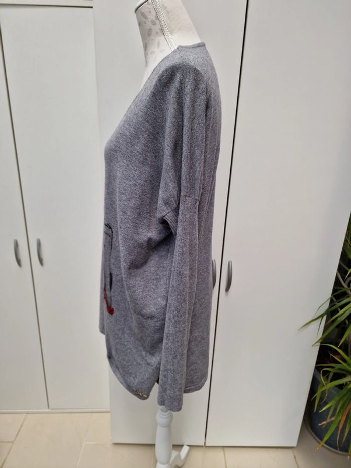 Sweat Gris Imprimé Femme Talon Strass - photo numéro 5