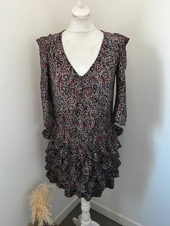 Robe à motifs et froufrou Sandro S