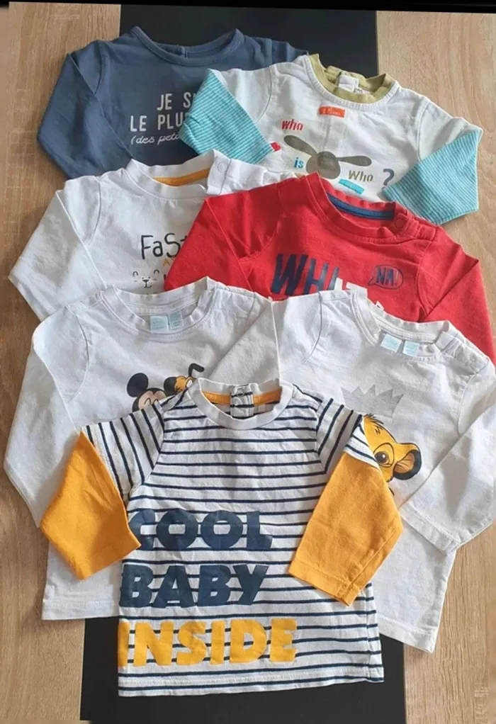 Lot de 7 tee-shirts manche longue 6 mois