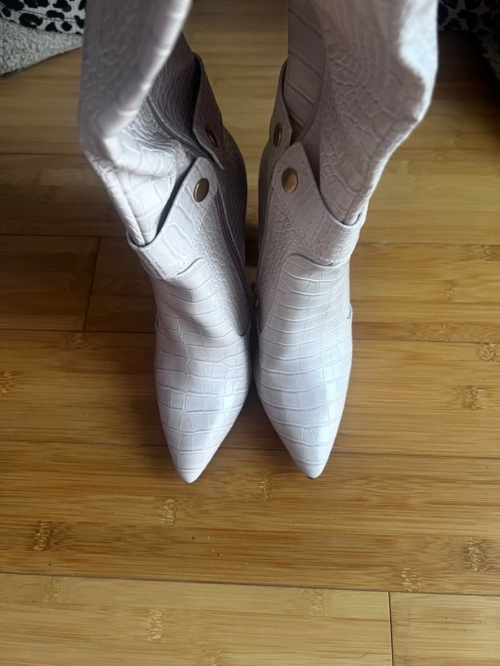 Bottes hautes Sergio Todzi – effet croco – rose poudré – NEUVES - photo numéro 6