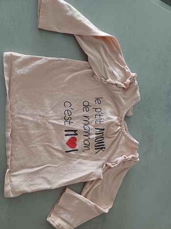 Tee-shirt manche longue rose 