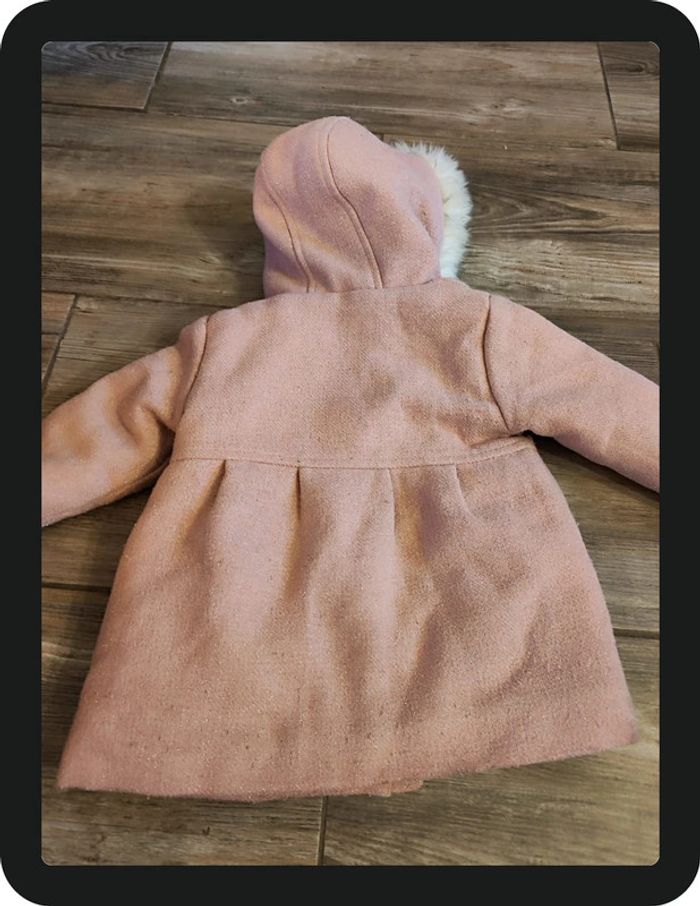 Manteau avec capuche fourrure rose Lulu castagnette Taille 24 mois - photo numéro 8
