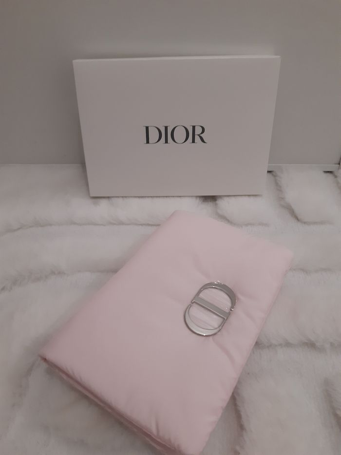 Dior Pink Puffy Pouch with Silver Dior Logo