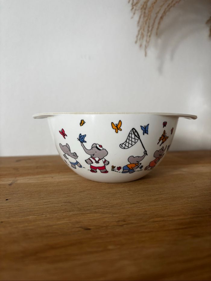 Vintage bol en mélaminé Plastorex Babar - photo numéro 4