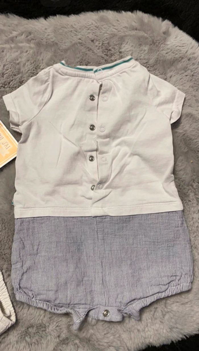 Barboteuse + pantalon pantacourts bébé garçon - photo numéro 4