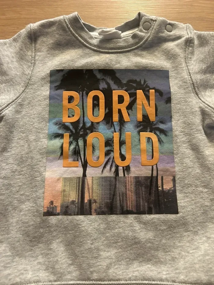 Sweat gris Born Loud - photo numéro 2