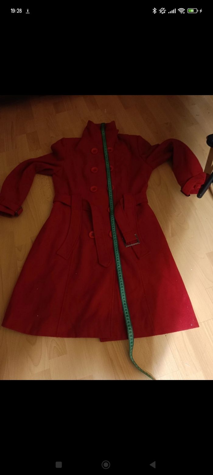 Manteau rouge cintré Zuiki - photo numéro 9