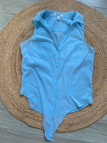 Chemisier femme bleu clair noué Taille M