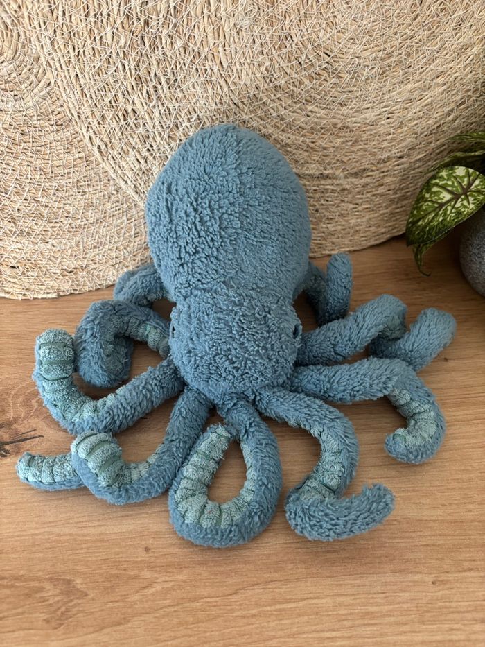 Doudou calamar poulpe bleu turquoise jellycat - photo numéro 1
