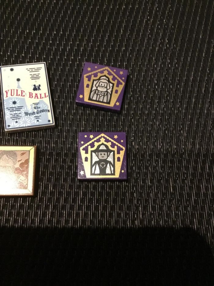 Lego Harry Potter lot 4 tiles briques serigraphiées chocogrenouille 20 ans chocolate frog card - photo numéro 4