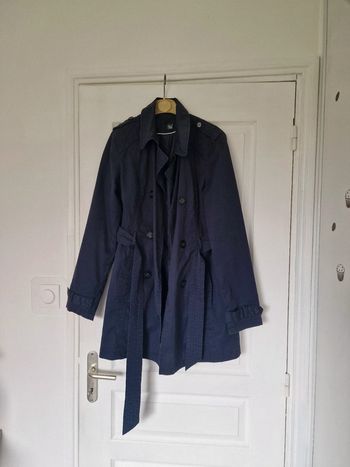 Trench bleu mi long bleu marine