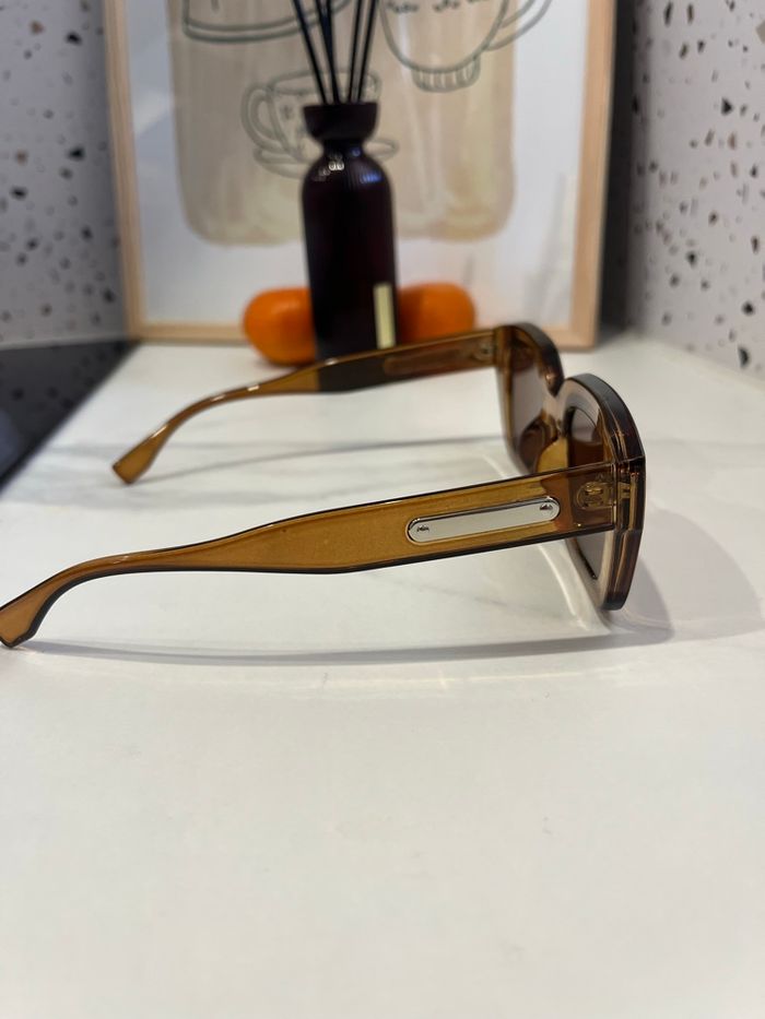 Lunette soleil tendance style rétro vintage champagne bulle tea - photo numéro 2