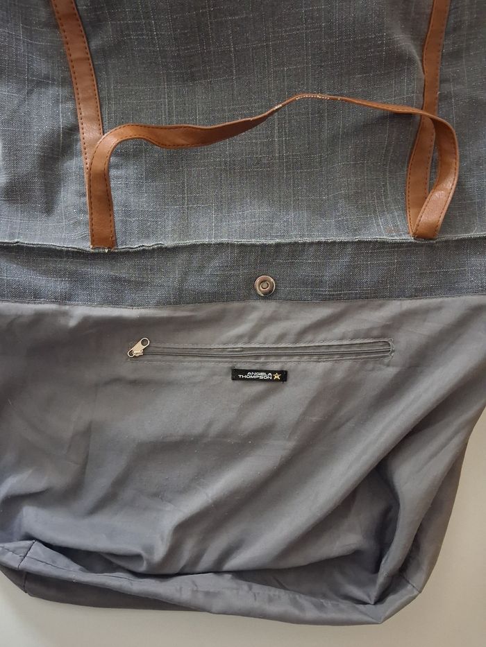 Grand sac à main en jean gris - photo numéro 3